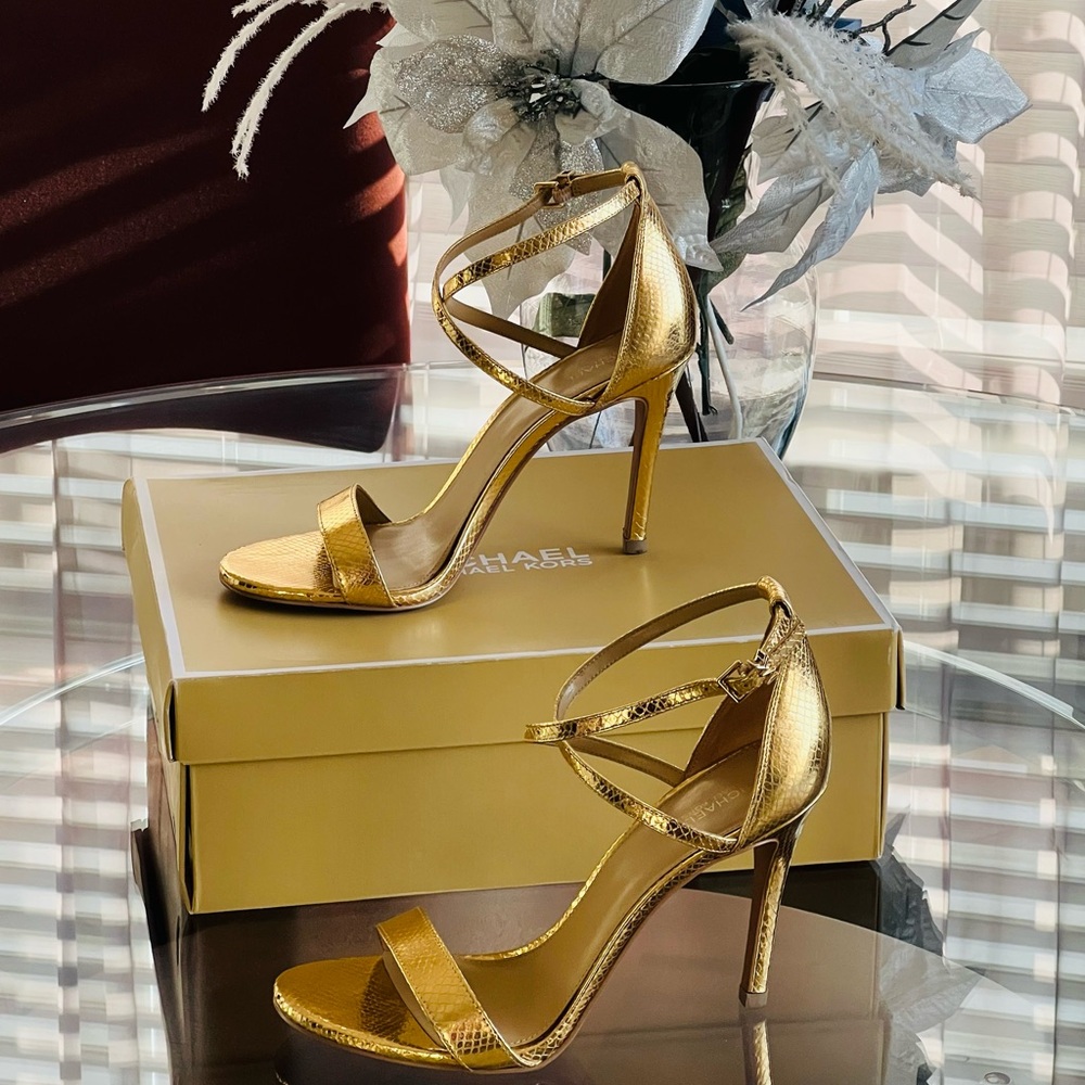 Michael Kors Gold Antonia Heels